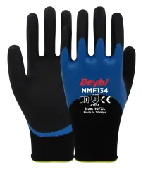 Beybi NMF134 Mikro Köpük Nitril Kaplı Polyester Örgü Eldiven 144 çift
