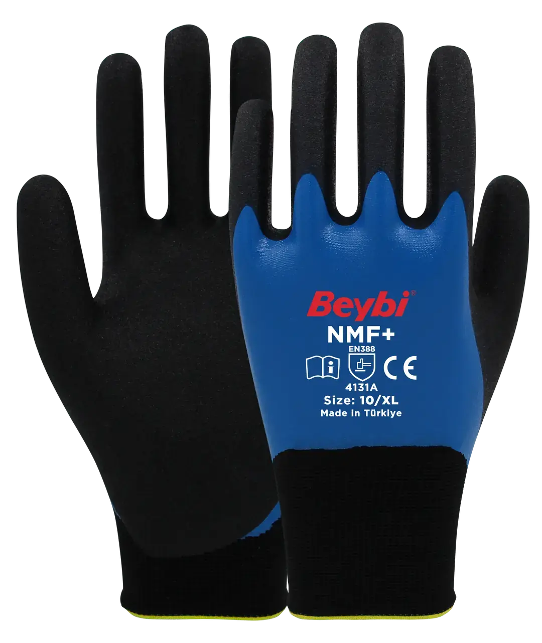 Beybi NMF+ Tam Kaplı Mikro Köpük Nitril Kaplı Polyester Örgü Eldiven 144 çift