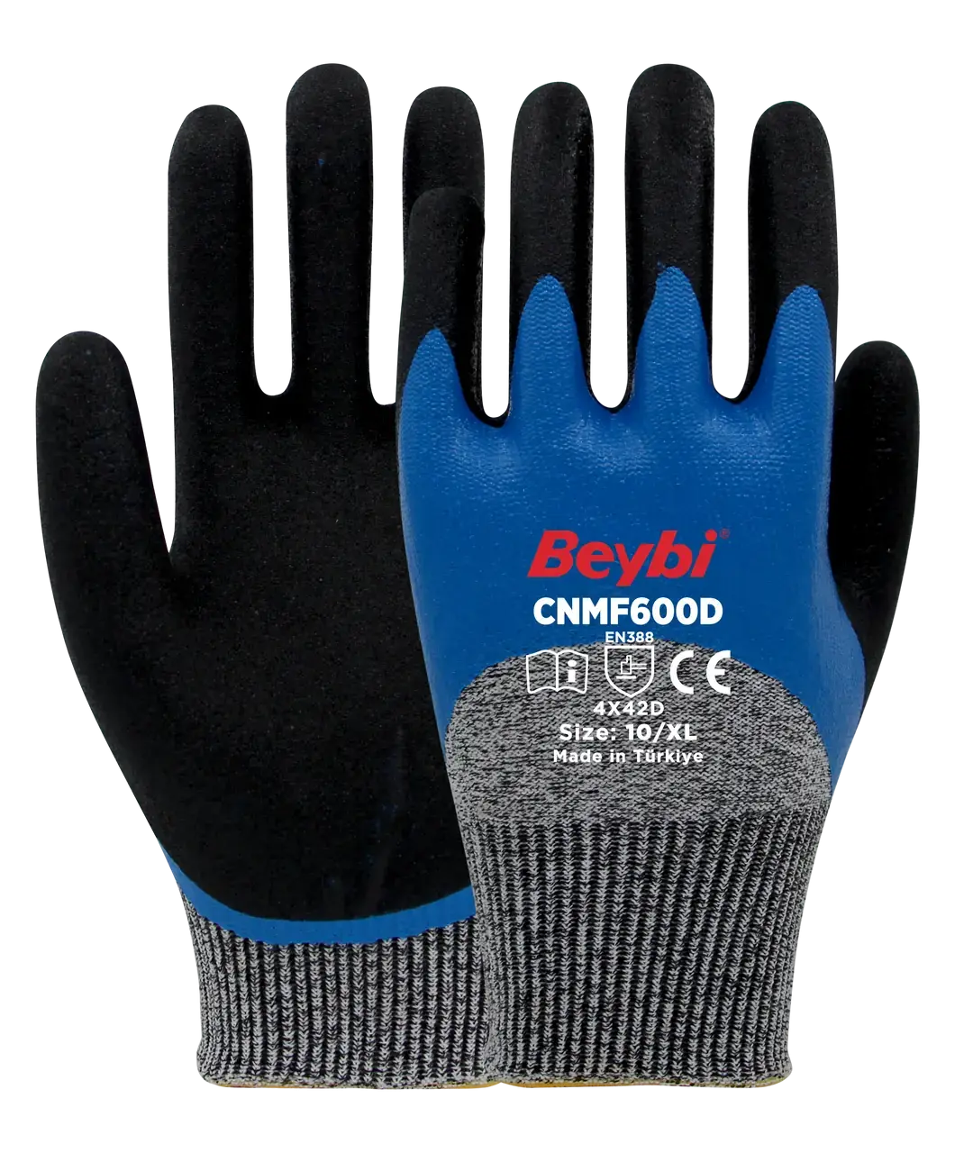 Beybi CNMF 600D 3/4 Mikro Köpük Kaplı Kesilmeye Dirençli Eldiven 24 çift
