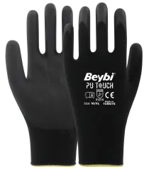 BEYBİ SİYAH PU TOUCH POLİÜRETAN KAPLI POLYESTER ELDİVEN 288 çift