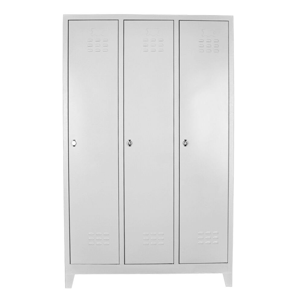 ÜÇLÜ STANDART PERSONEL SOYUNMA DOLABI GRİ 97x37x185 cm