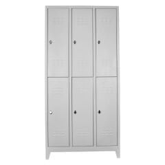 ALTILI STANDART PERSONEL SOYUNMA DOLABI GRİ 97x37x200 cm