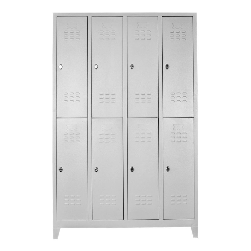 SEKİZLİ STANDART PERSONEL SOYUNMA DOLABI GRİ 128x37x200 cm