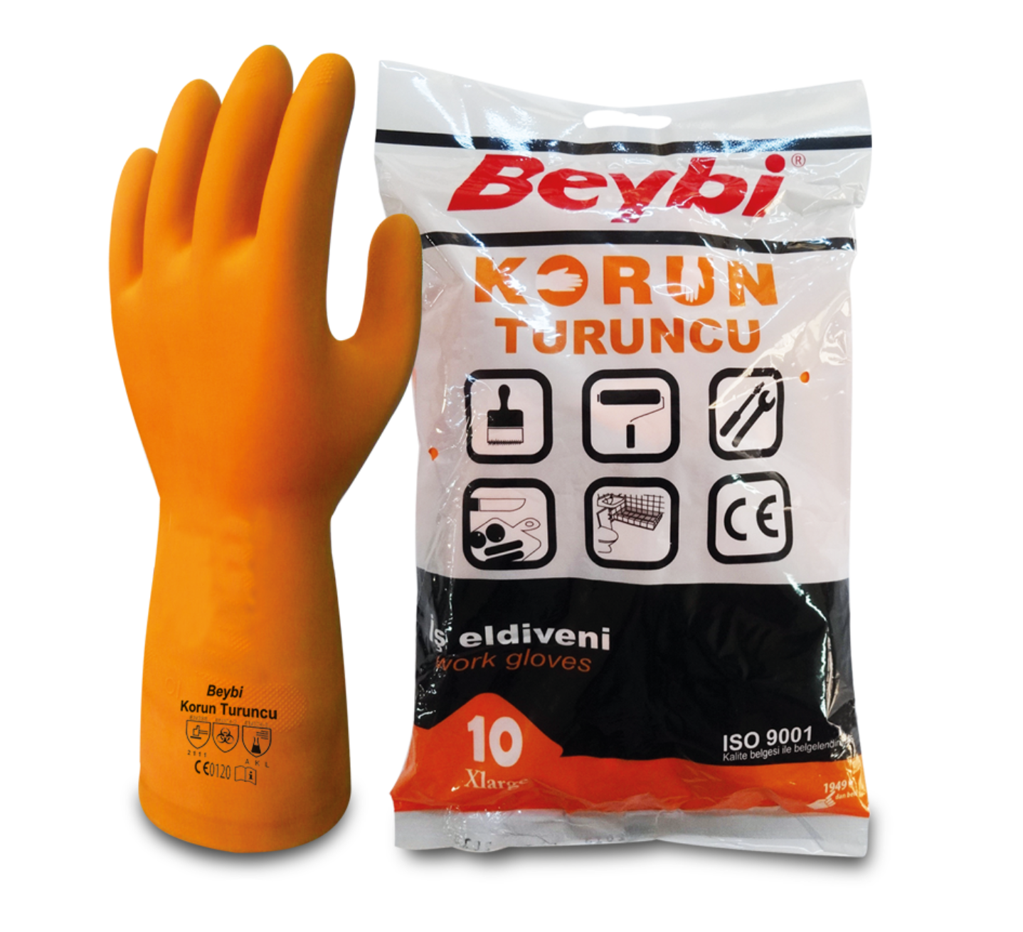 KORUN TURUNCU LATEX İŞ ELDİVENİ