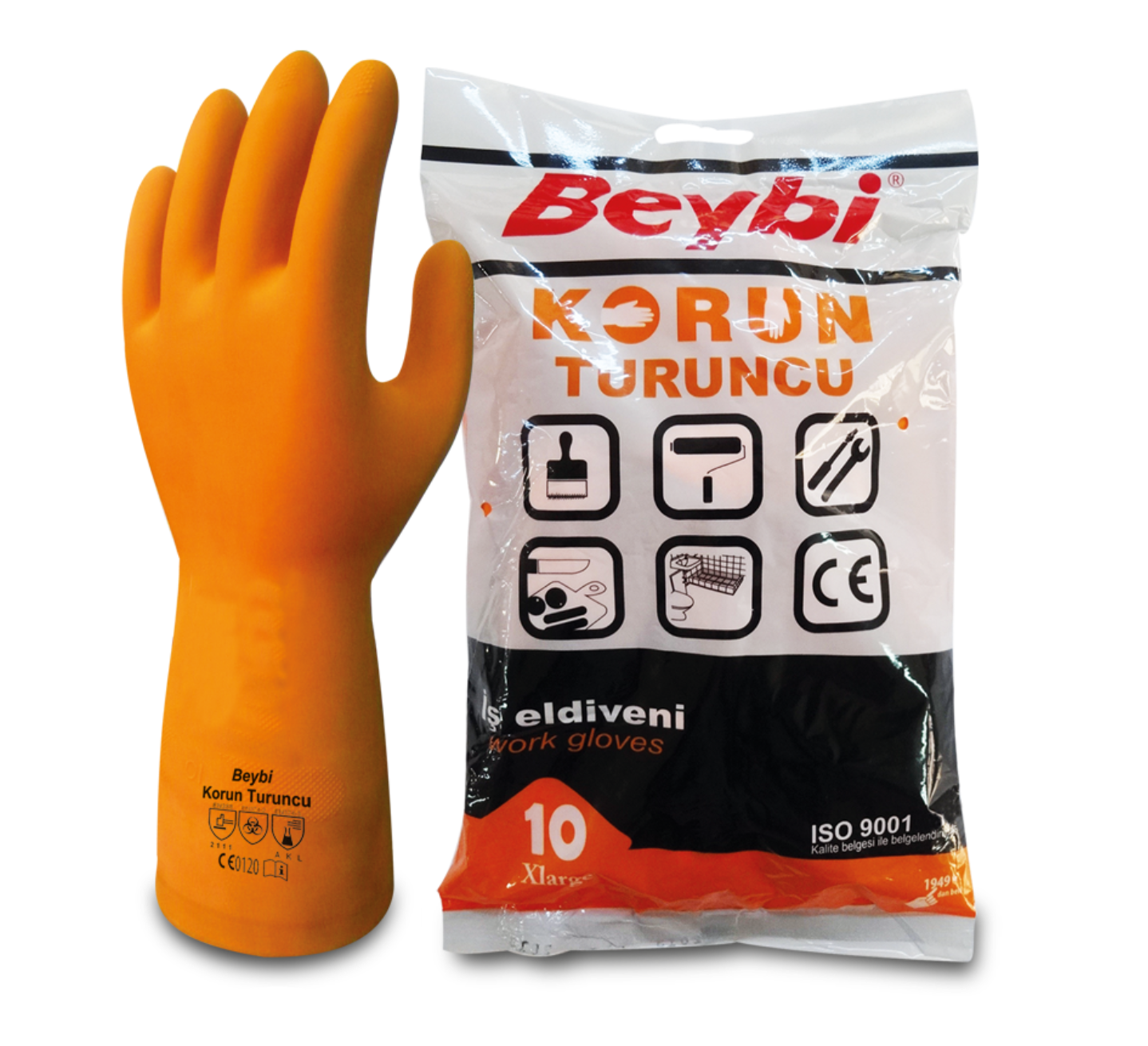 KORUN TURUNCU LATEX İŞ ELDİVENİ 120 çift