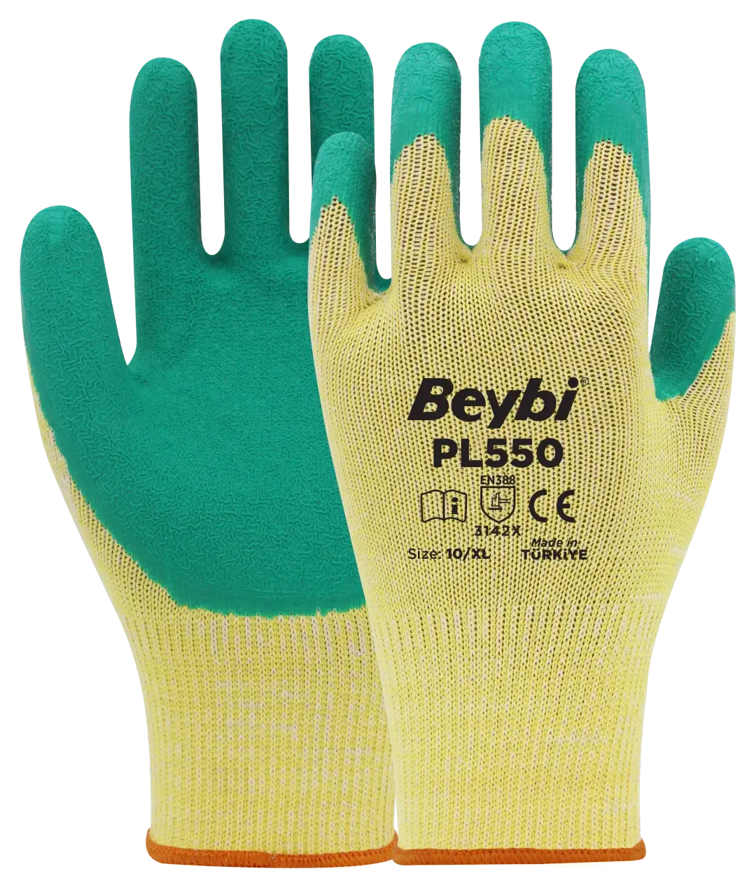 BEYBİ PL550 POLYESTER ÖRME LATEKS ELDİVEN 144 çift