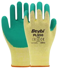 BEYBİ PL550 POLYESTER ÖRME LATEKS ELDİVEN 144 çift
