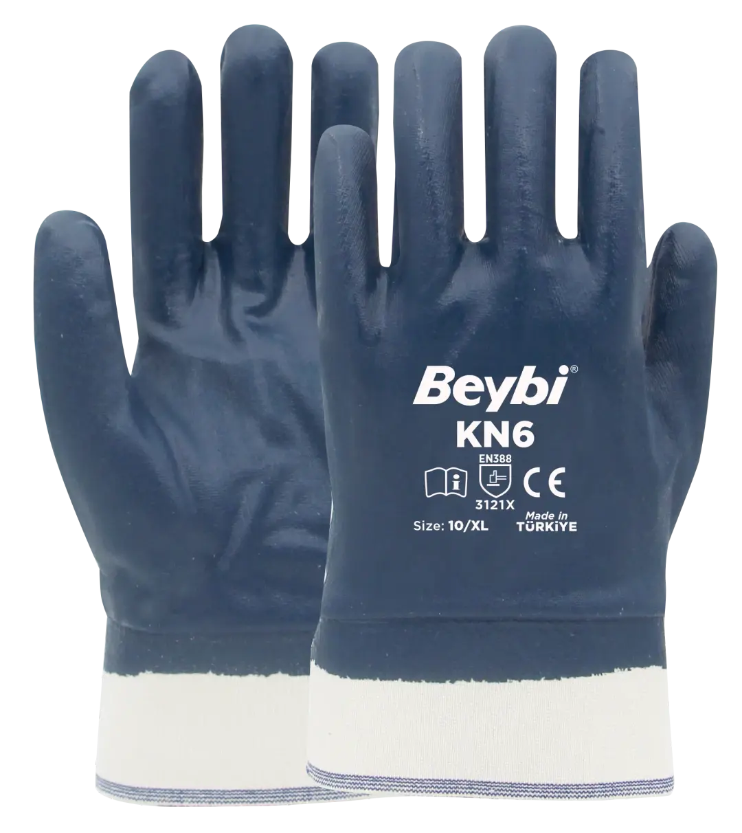 BEYBİ KN6 NİTRİL PAMUK ŞARDONLU ELDİVEN PETROLCÜ 144 çift