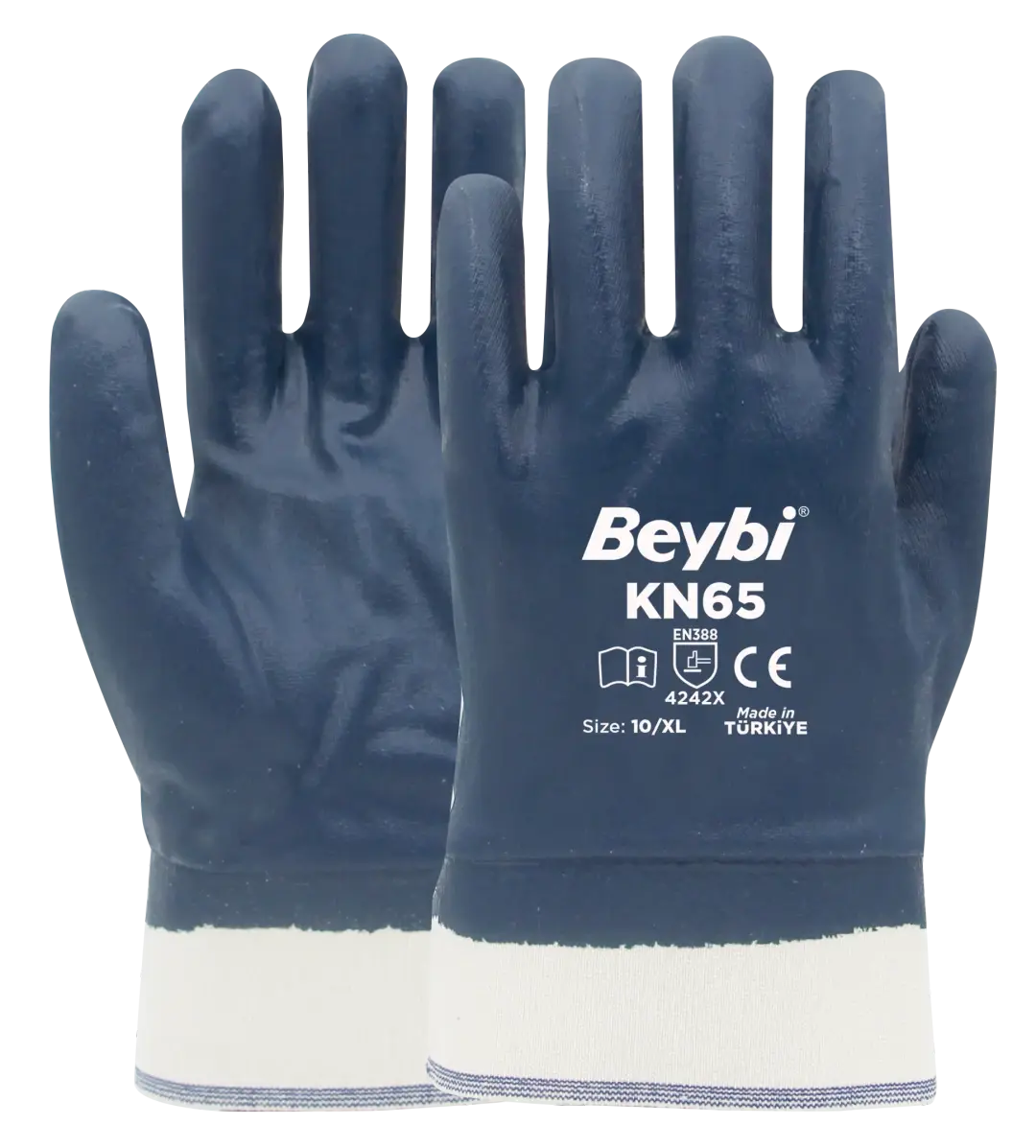 BEYBİ KN65 PAMUK ASTARLI NİTRİL ELDİVEN PETROLCÜ 144 çift