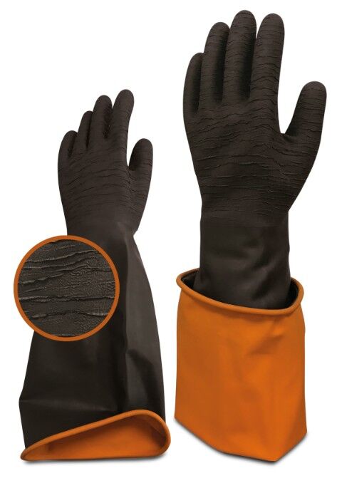 BEYBİ KORUN TIRTIKLI 45 CM UZUN SİYAH İŞ ELDİVENİ