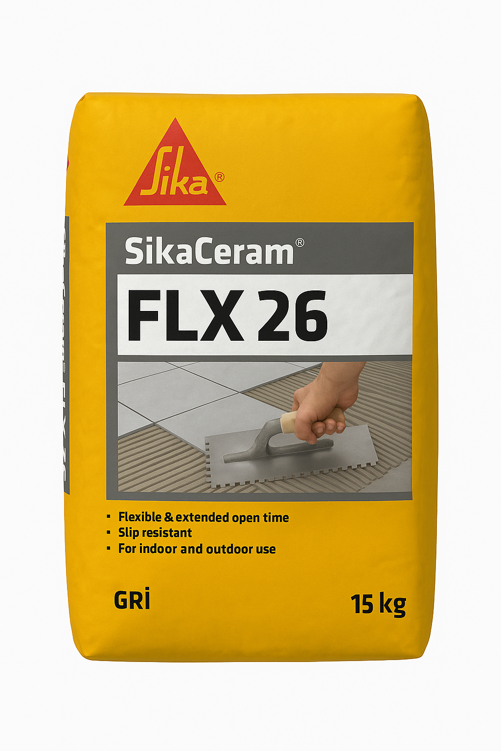 SikaCeram FLX 26 GRİ 15KG Çimento Esaslı Esnek Seramik Yapıştırıcı